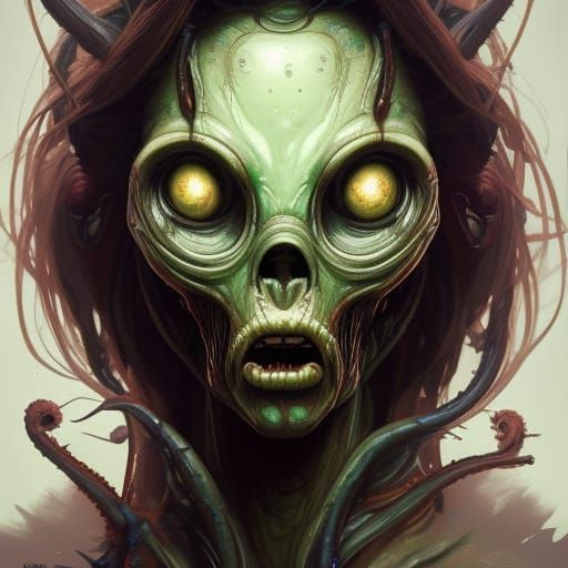 Eldritch Horror Alien Zombie Portrait in Unreal Engine 5