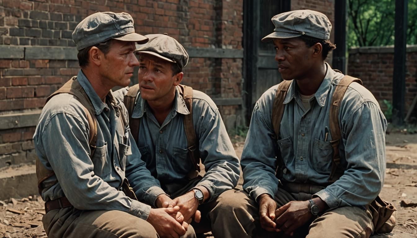 Friendship and Redemption: A Cinematic Film Still