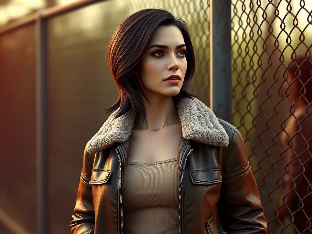 Sultry Woman in Jungle Compound, 3D Digital Art