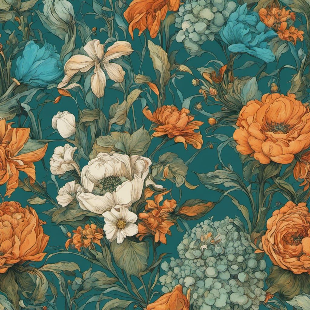 Eoom out image of a bouquet of different flowers with dark t...