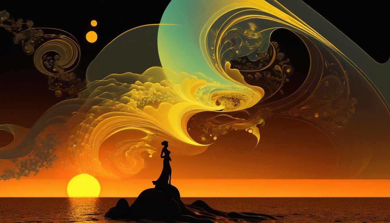 luminescent dust waves darkly 3D  fractal chromoshadow they ...