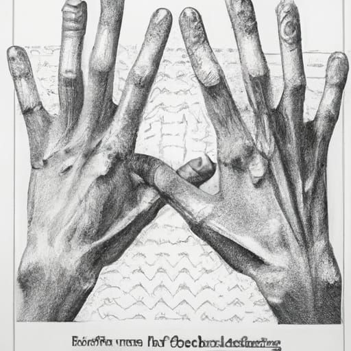 Drawing Hands: A Lithograph Inspired Artwork