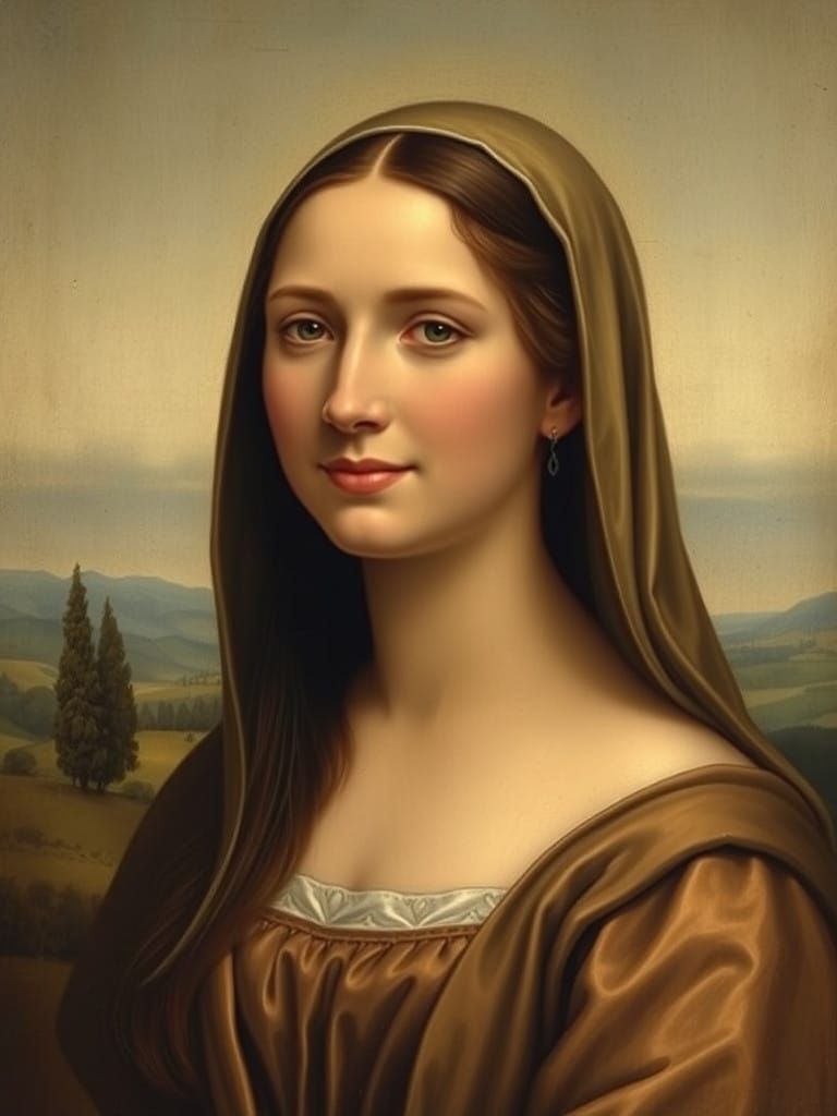 Renaissance-Style Portrait of Leonardo Da Vinci's Mother