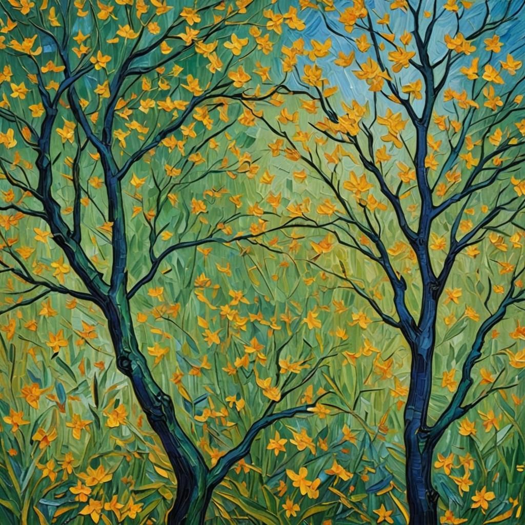Silence is Golden: Van Gogh Inspired Oil Painting