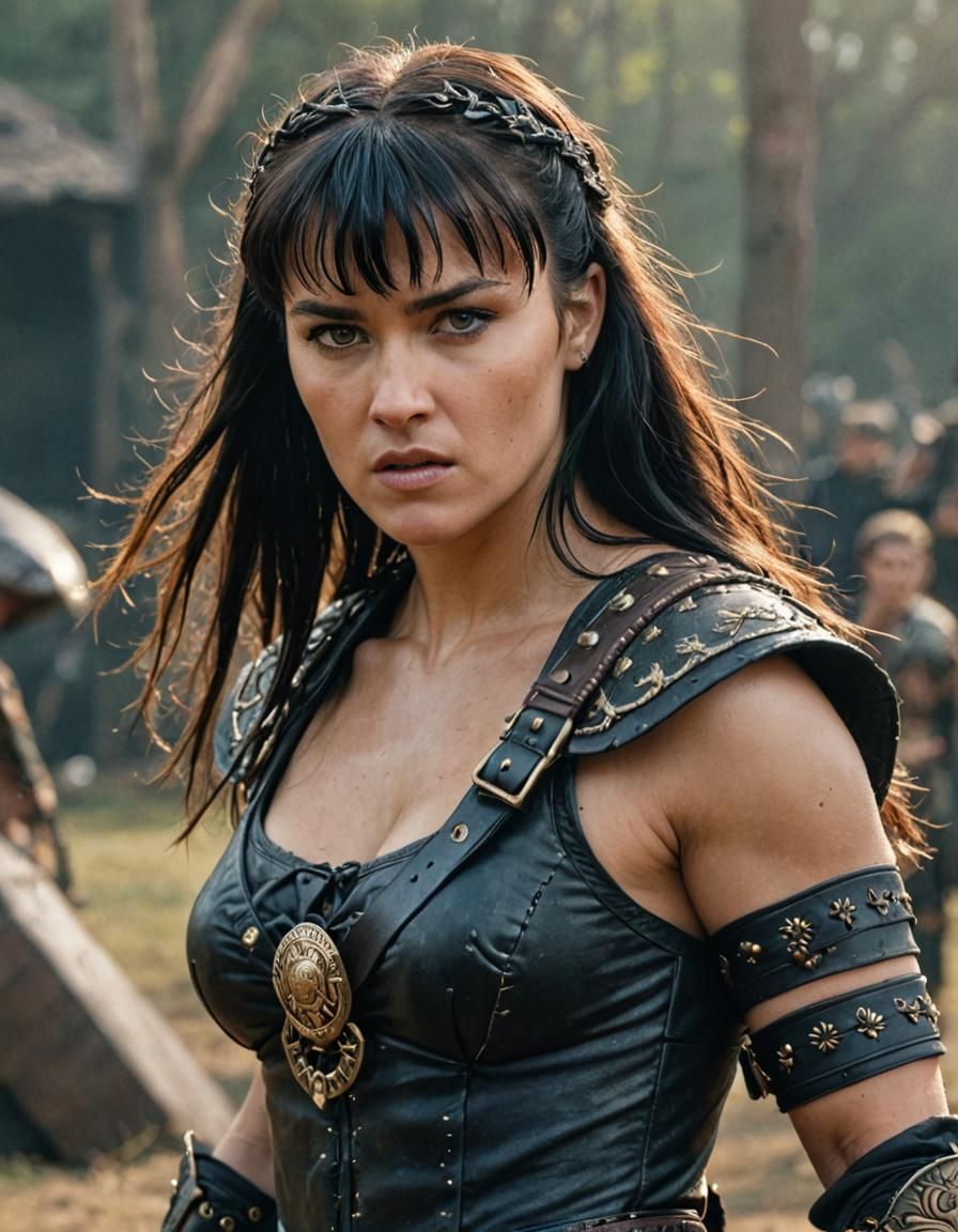 Realistic Portrait of a Warrior in Battle