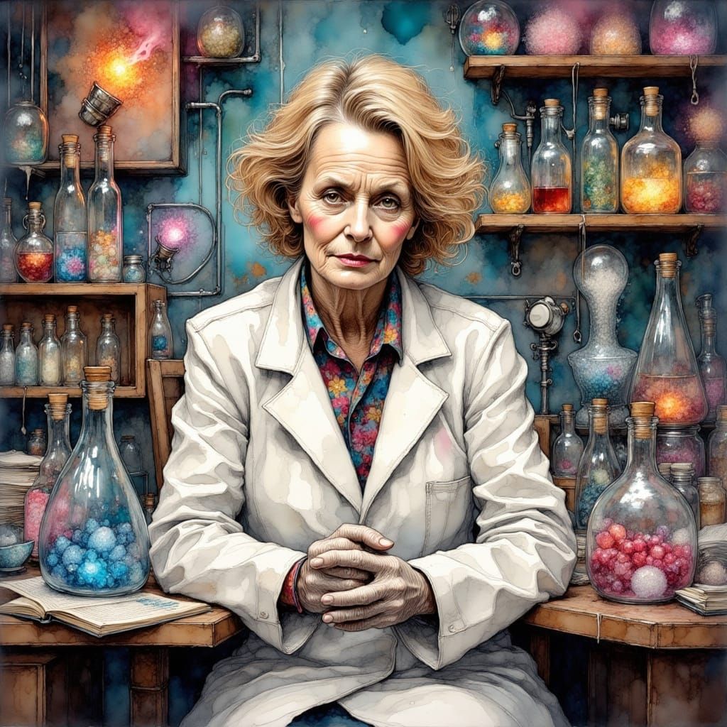 Dorothy Hodgkin in Her Lab, Detailed Realism