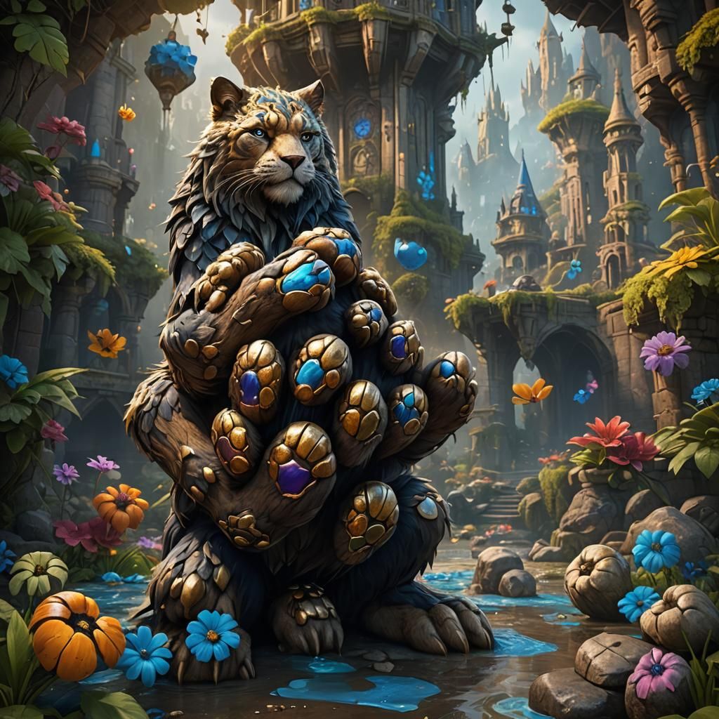 Fantastical Paws in Detailed Matte Painting