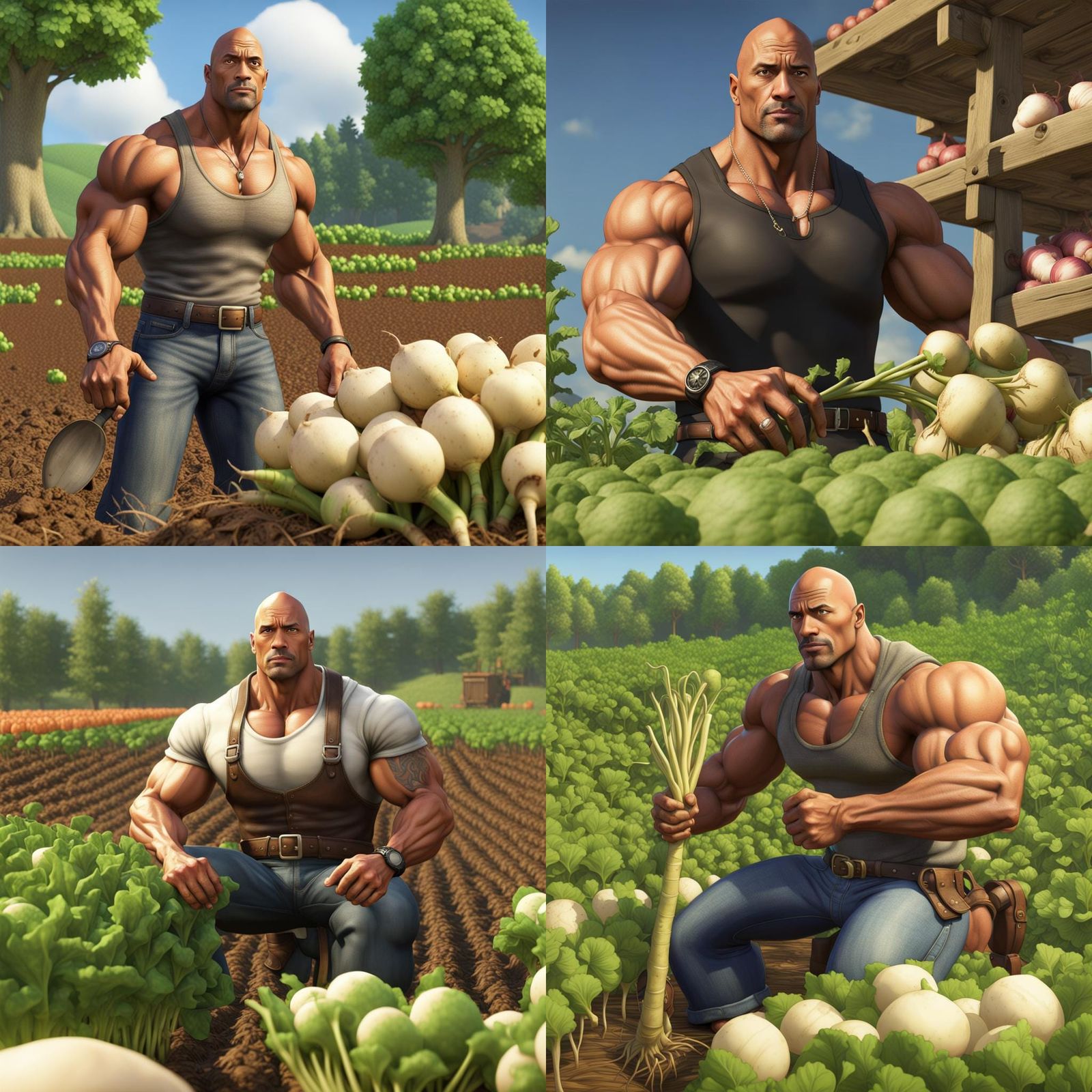 Dwayne Johnson Harvest Moon Turnip Farmer