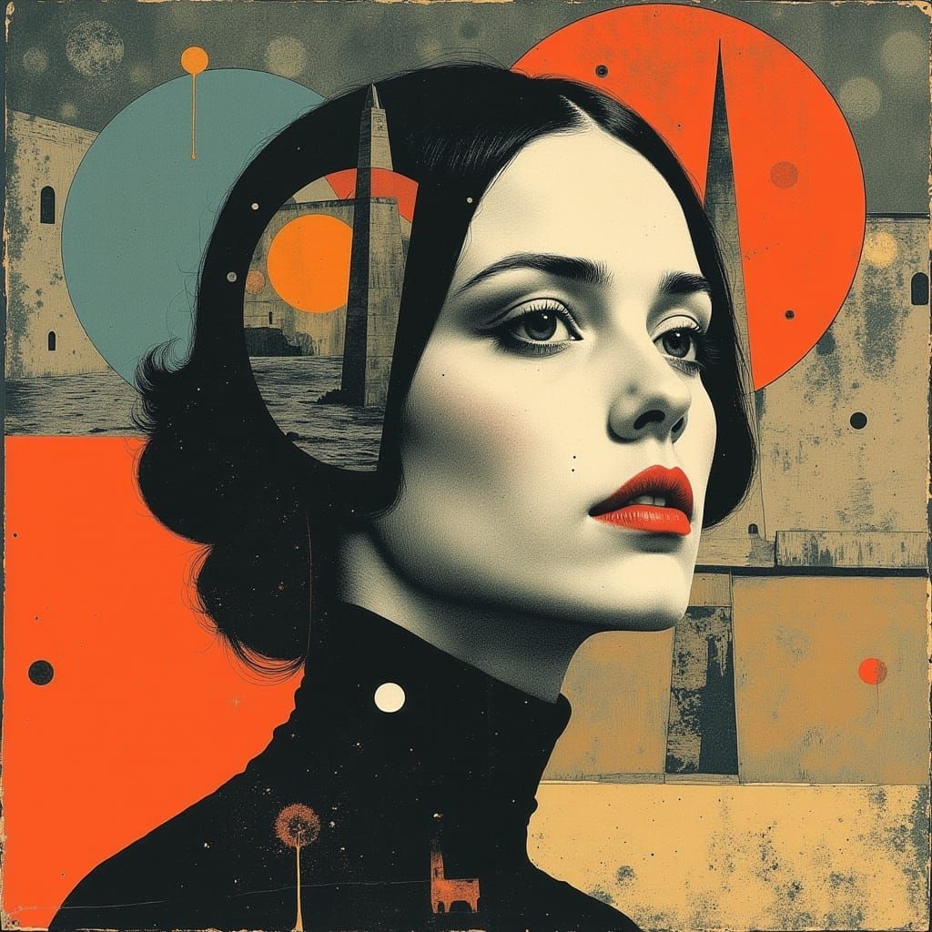 Psychedelic Portrait of a Hippie Lady Macbeth in a Kaleidosc...