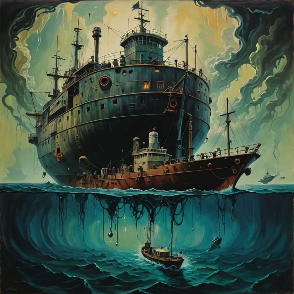 Retro Horror: Ship of Theseus Paradox in Digital Oil