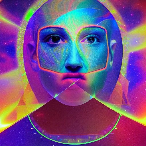 Facebook Logo in Holographic Astral Illustration