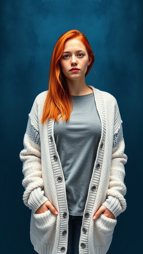 Photorealistic Woman with Red Hair in Watercolor Style