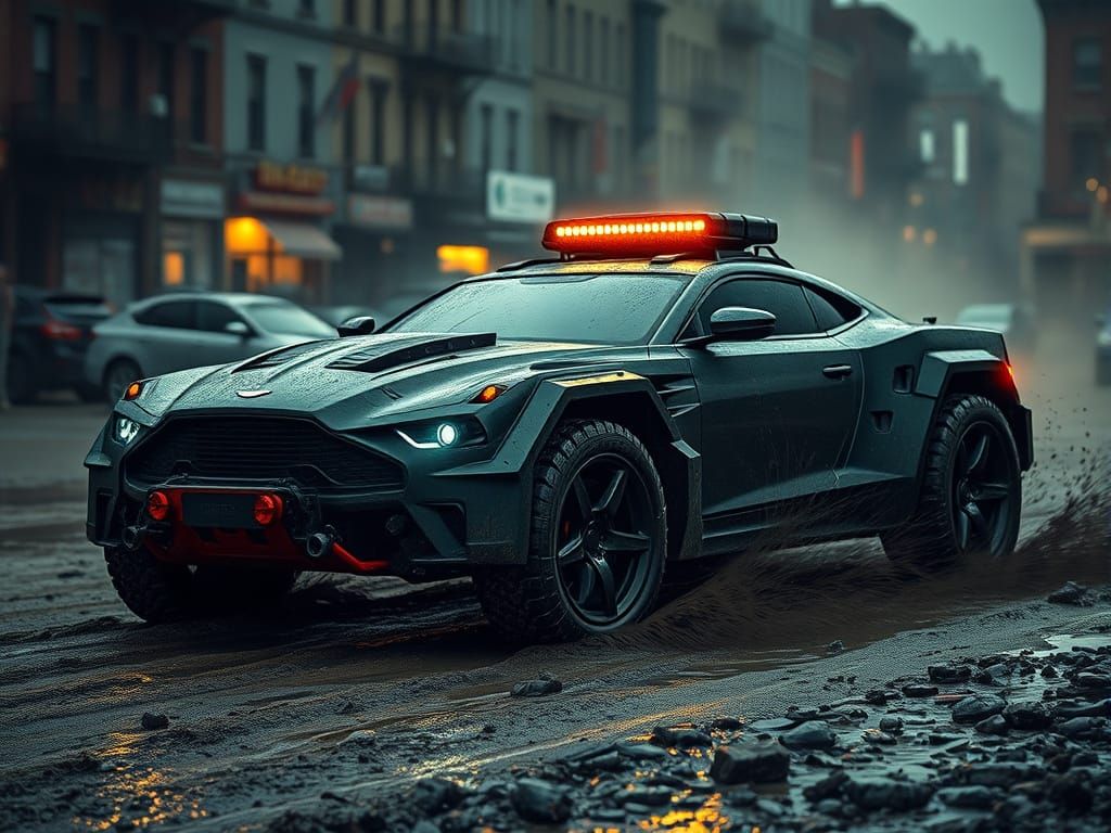 Armored Aston Martin Offroad Concept Drifting in Mud