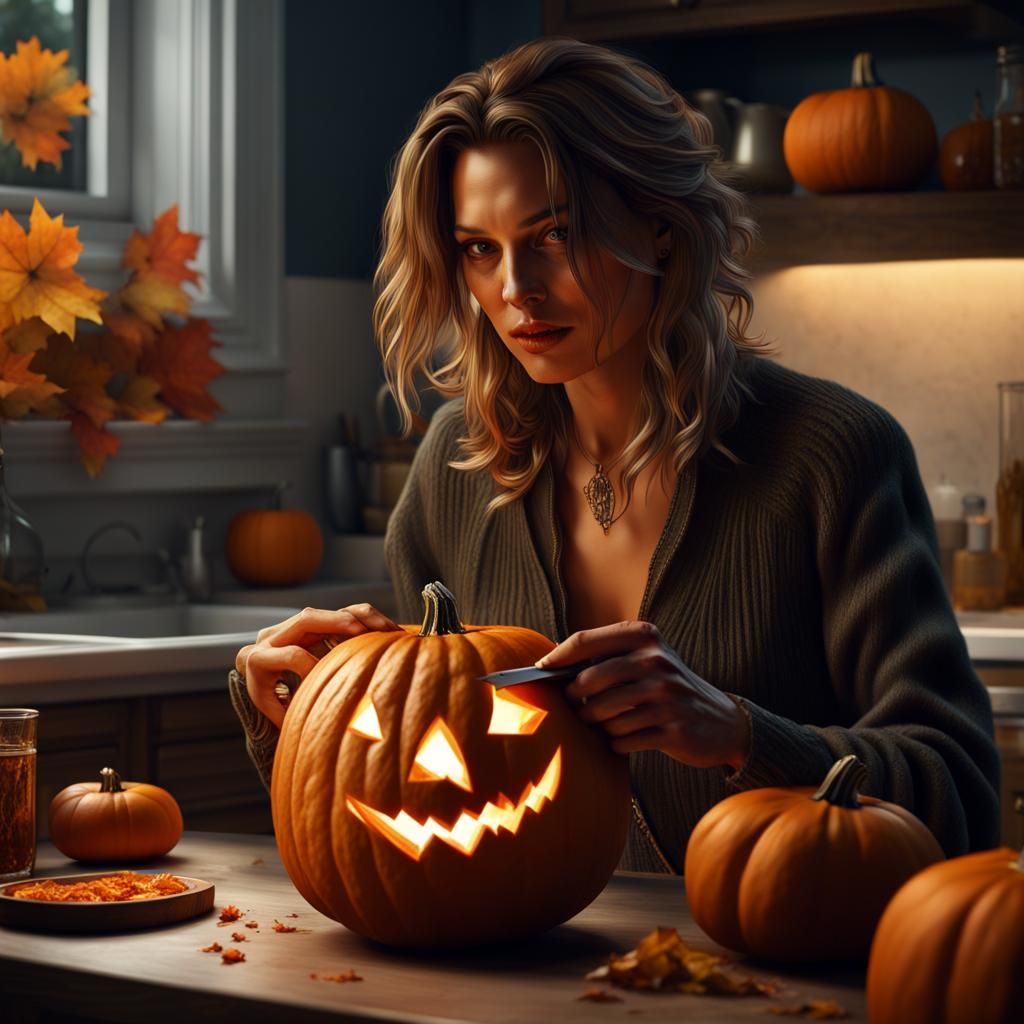 Woman Carves Johnny Depp Pumpkin: Hyperrealistic Art