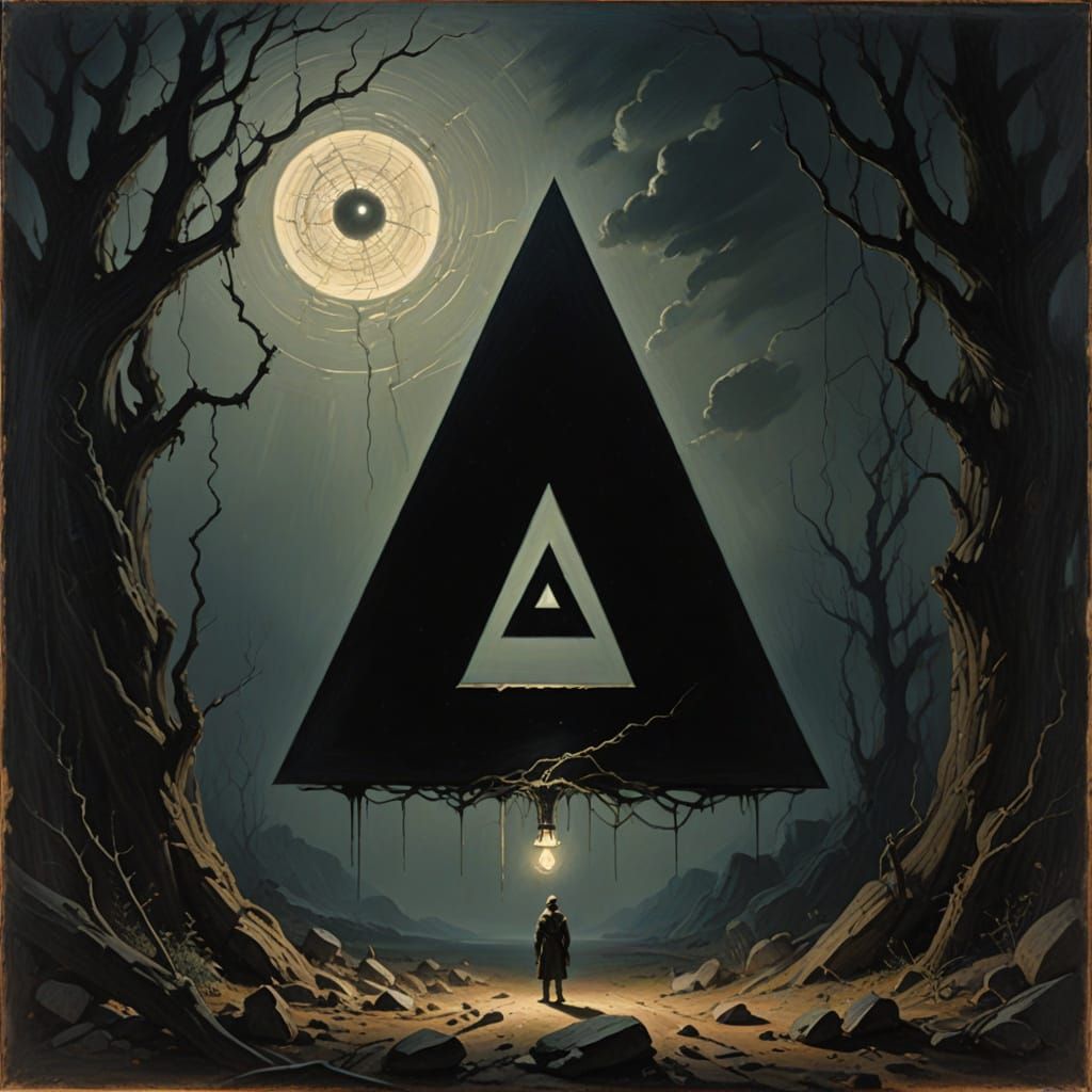 Surreal Dark Fantasy Scene with Bio-Luminescent Artifact