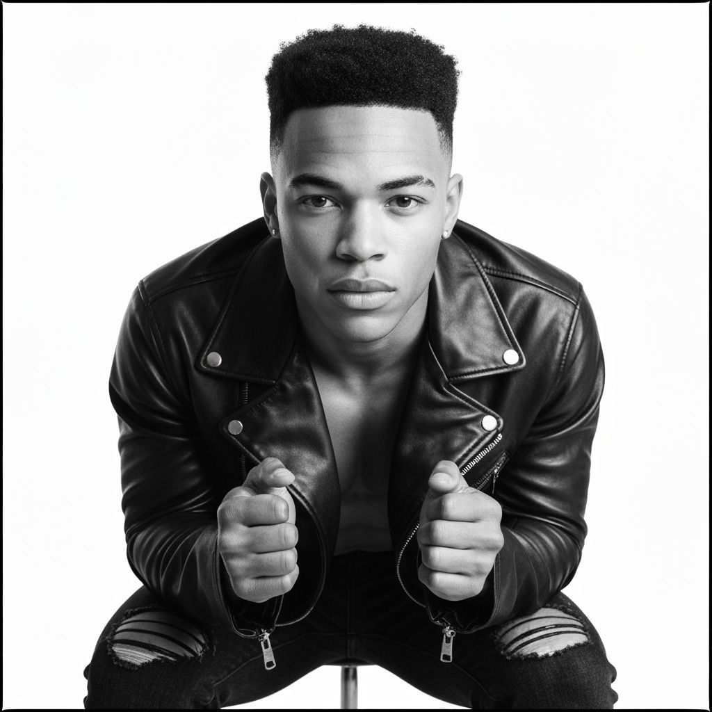 Monochrome Portrait of Bodybuilder in Hyperrealistic Style