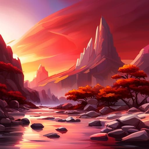 Ruby Diffuses Warm Red Sunrise Light