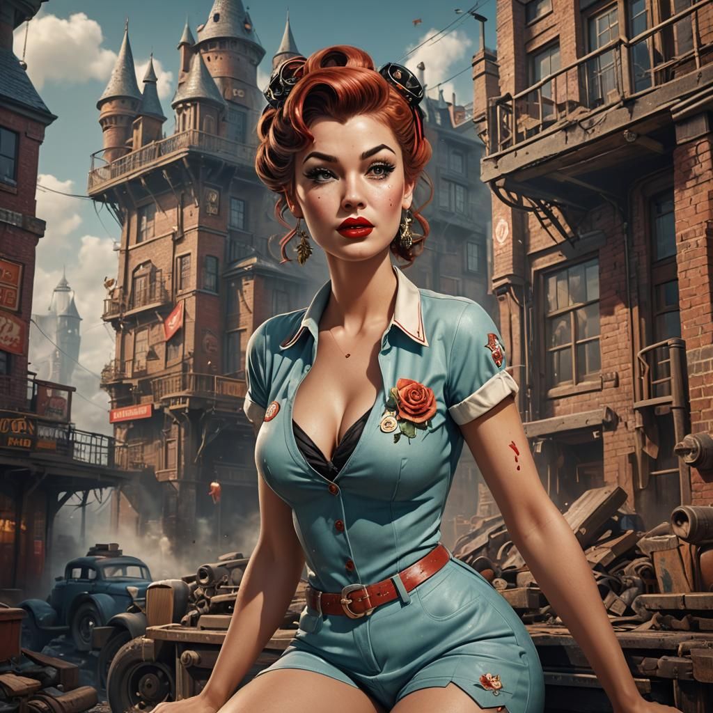 Hyperrealistic Pin-Up Concept Art in 8K