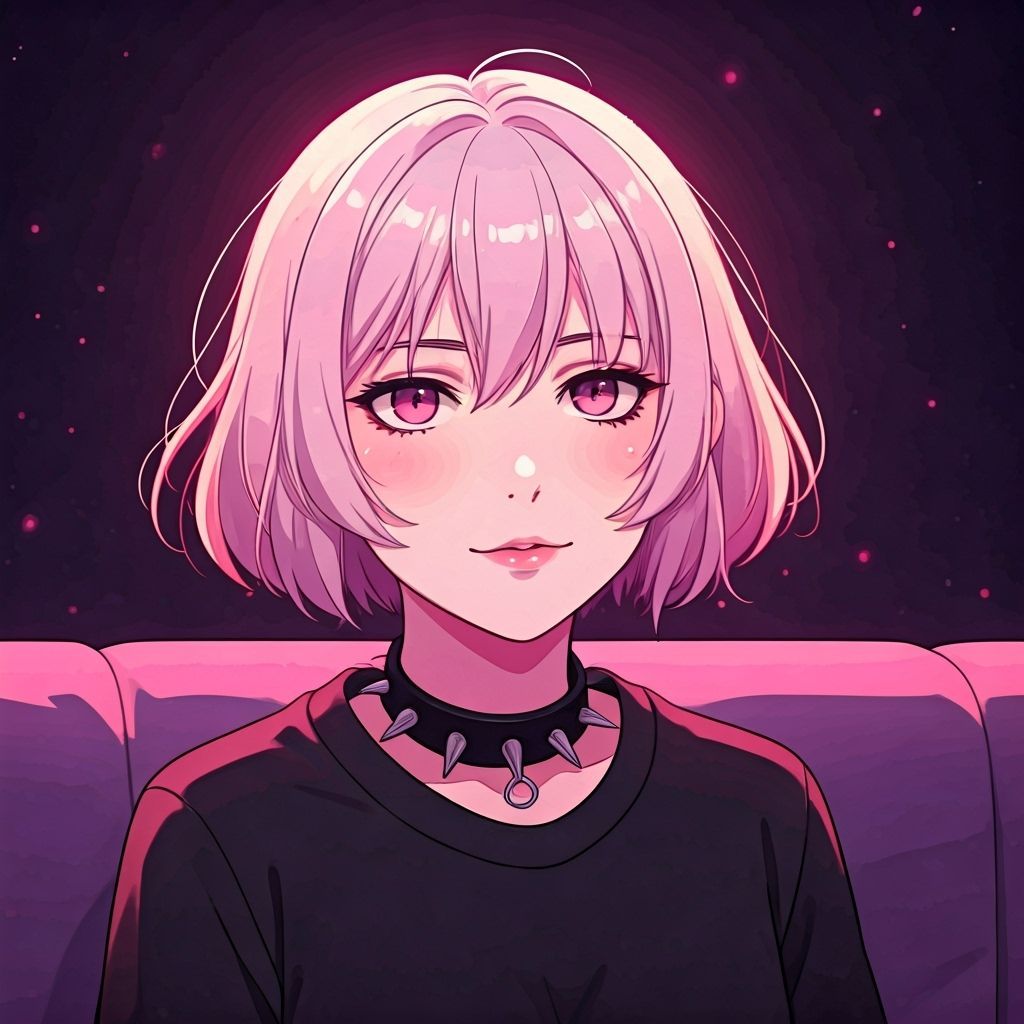 Chill Alt Goth Lady in Pastel Vibes