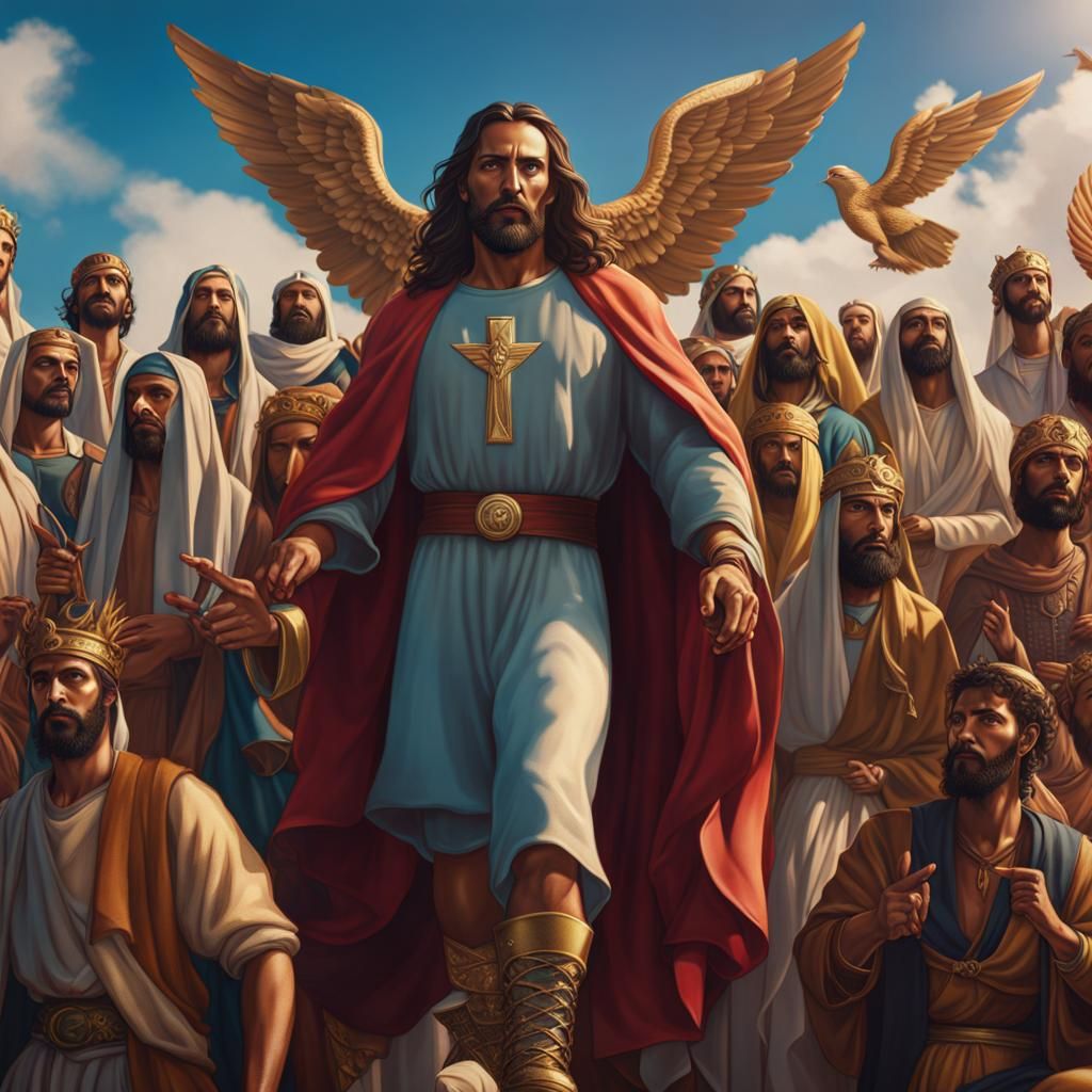 Jesus and Disciples in Nike Air Force: Detailed Painting