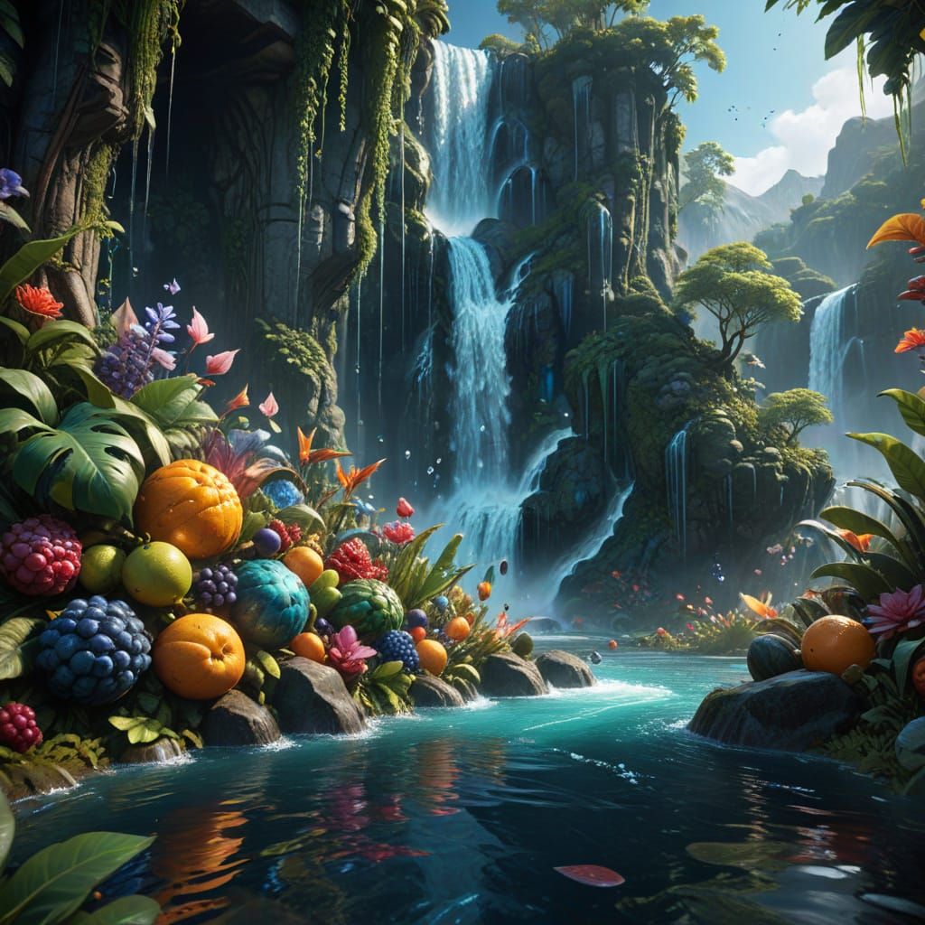 Fantasy Concept Art: Crystal Fruits & Lush Foliage