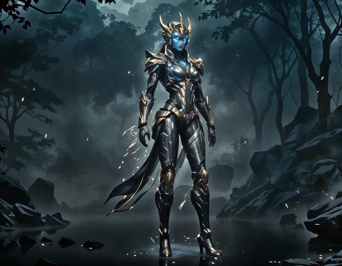 Cybertronian Emerges from Mist: 3D Anime Art