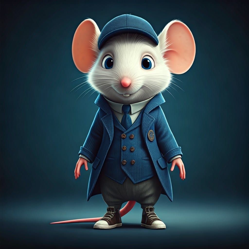 Whimsical City Mouse in Industrial Chic Style