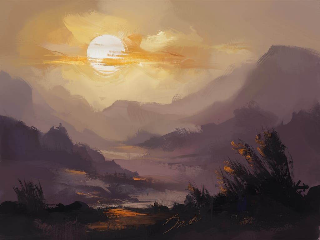 Golden Light: Atmospheric Impressionist Landscape Painting
