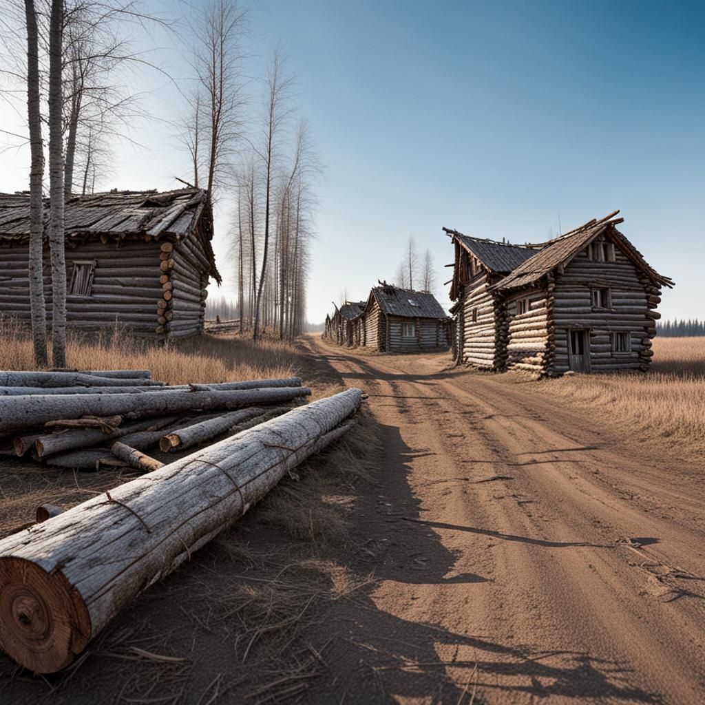 Abandoned Russian Village Street Photography