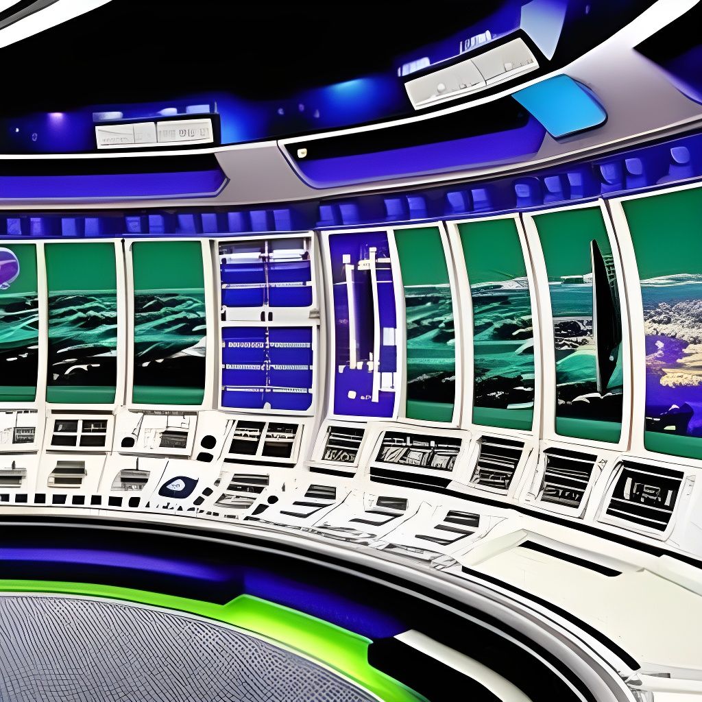 Detailed Space Command Panel in Comic Style