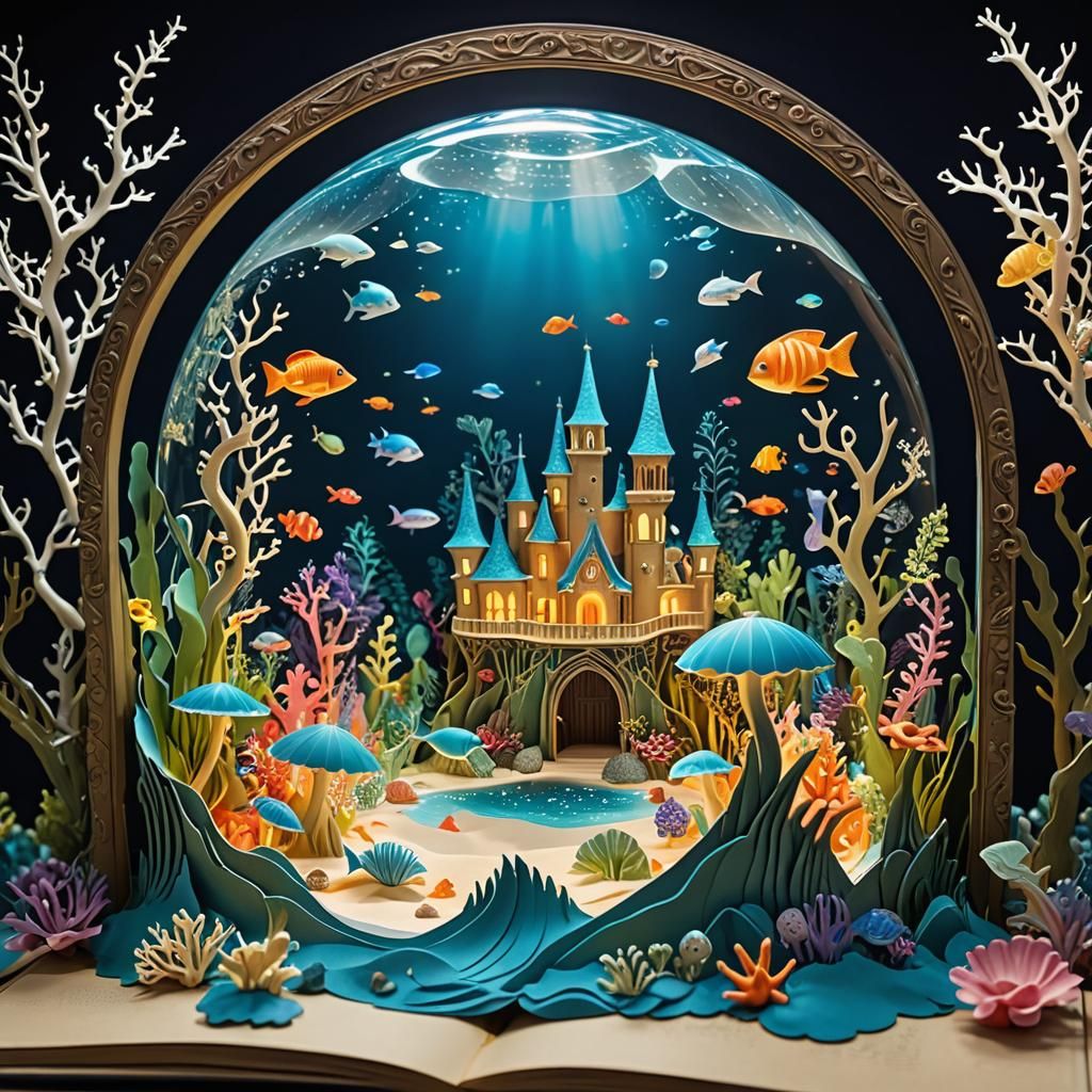 Electroluminescent Beach Fairytale in Pop-Up Book
