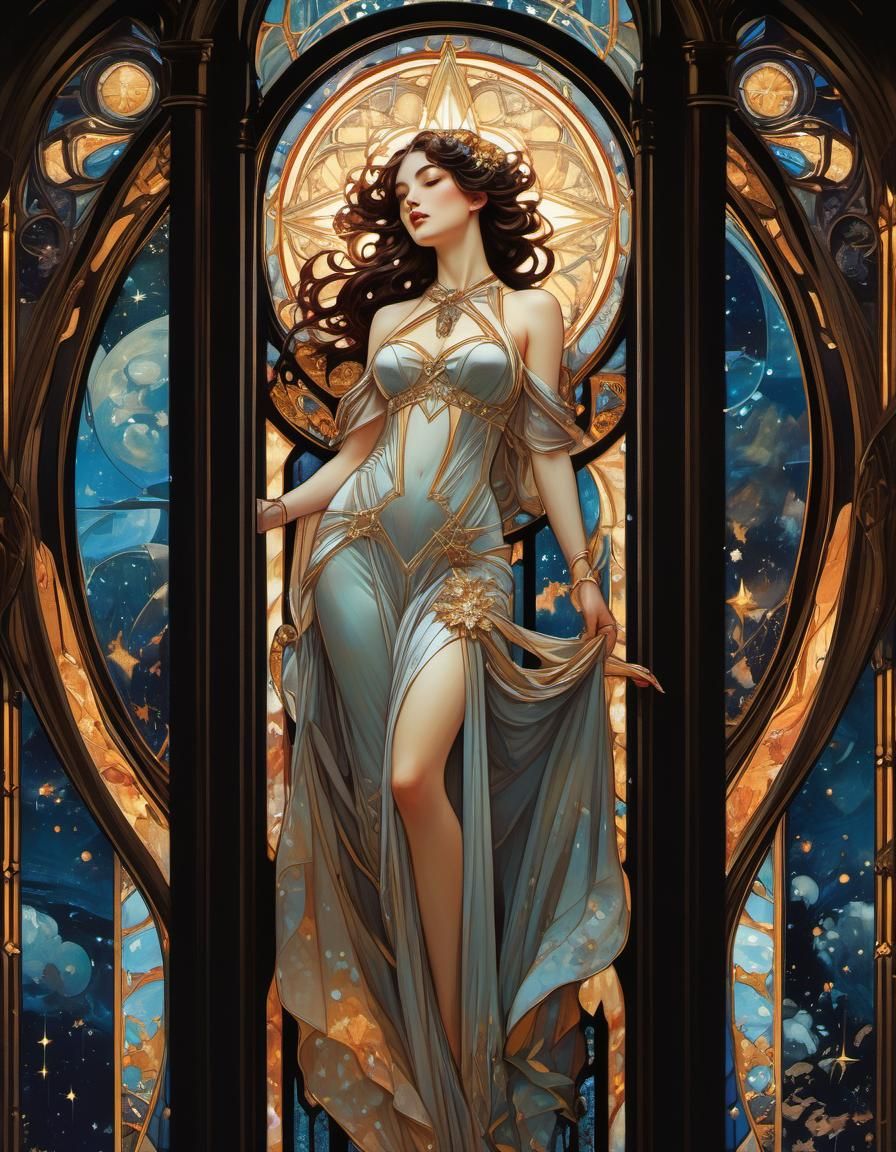 Art Nouveau Stained Glass Bookmark Design