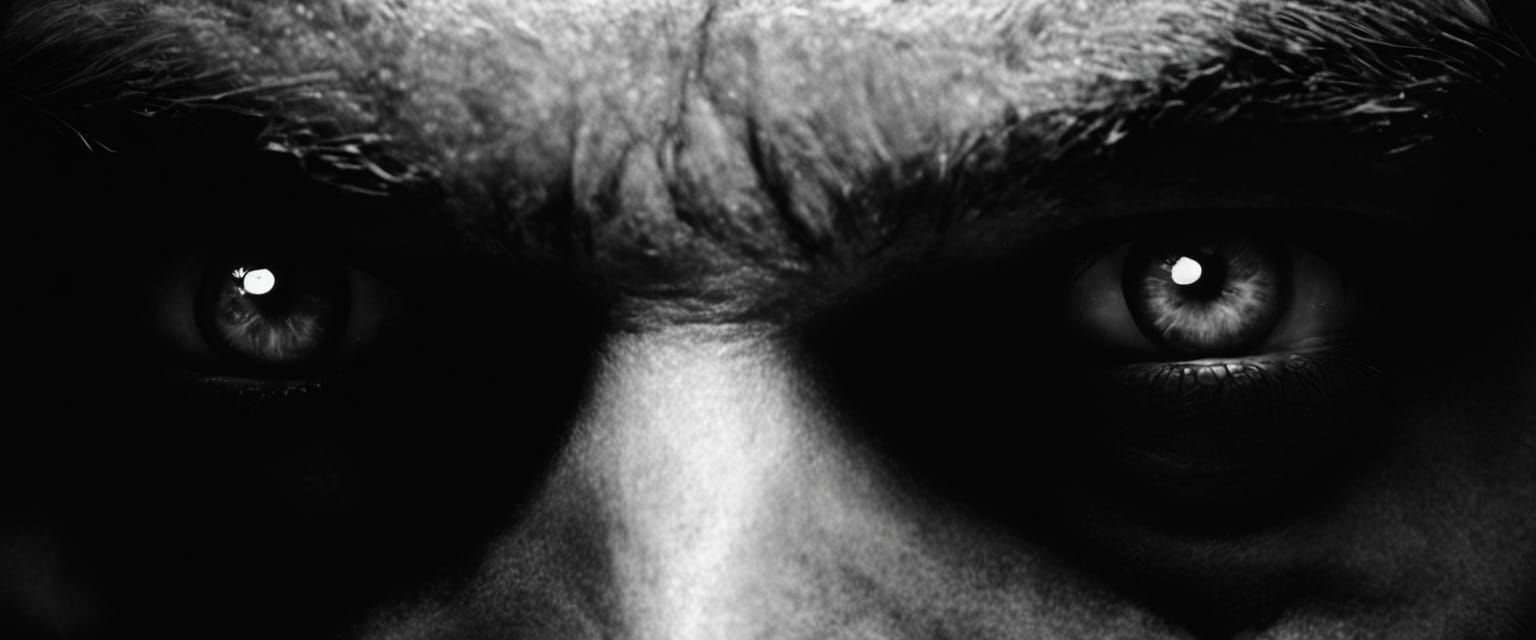 Terrifying Model Portrait in Black and White Photography