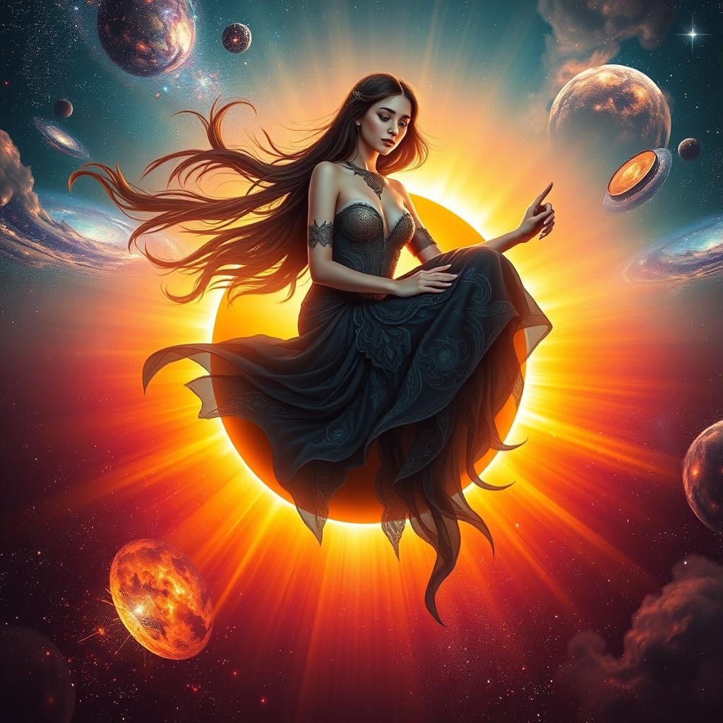 Sun Goddess in Cosmic Splendor