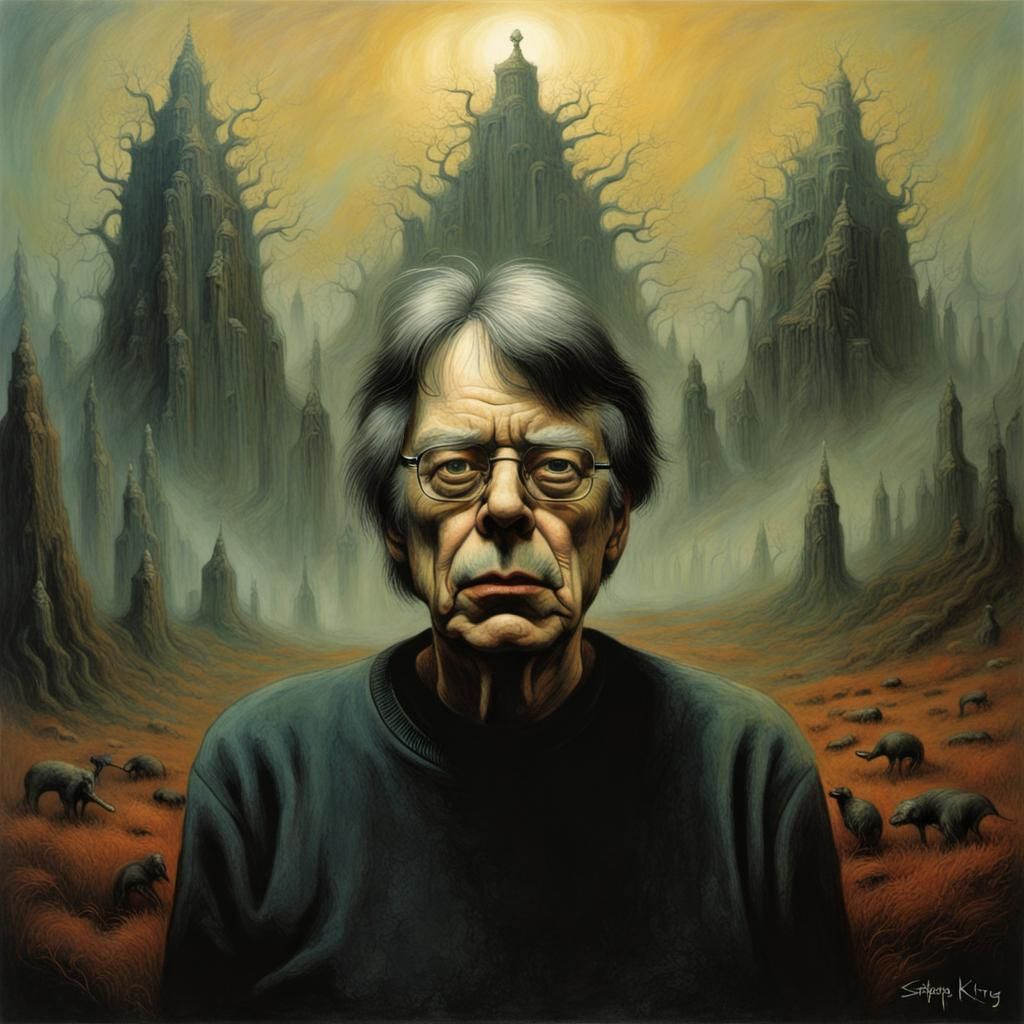 Surreal Portrait in Beksinski Style