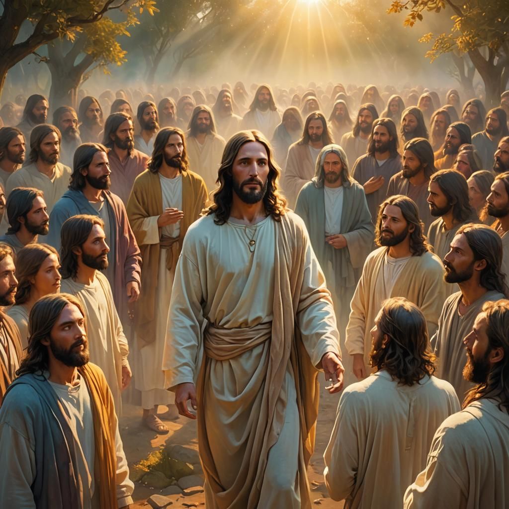 Jesus Among Disciples: Surrealist Digital Art