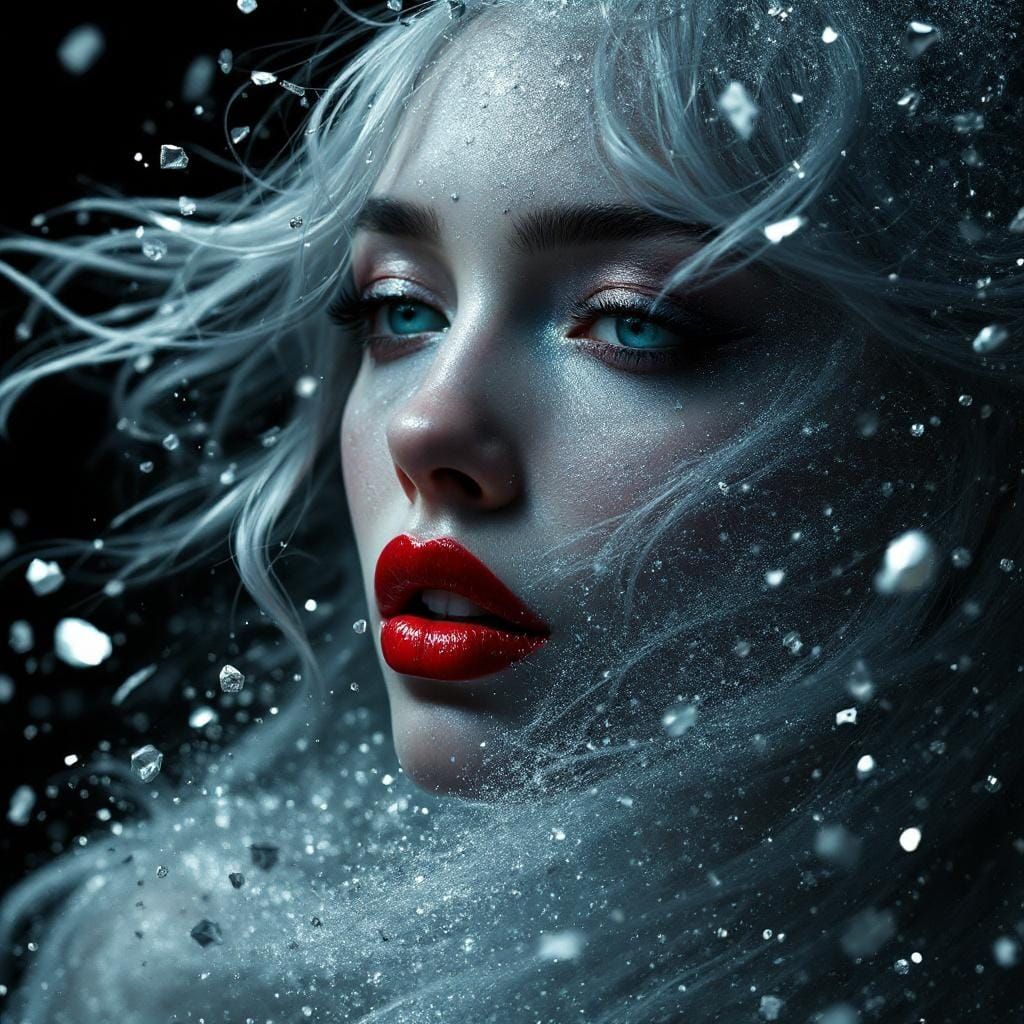 Stardust Woman Portrait in Futuristic Style