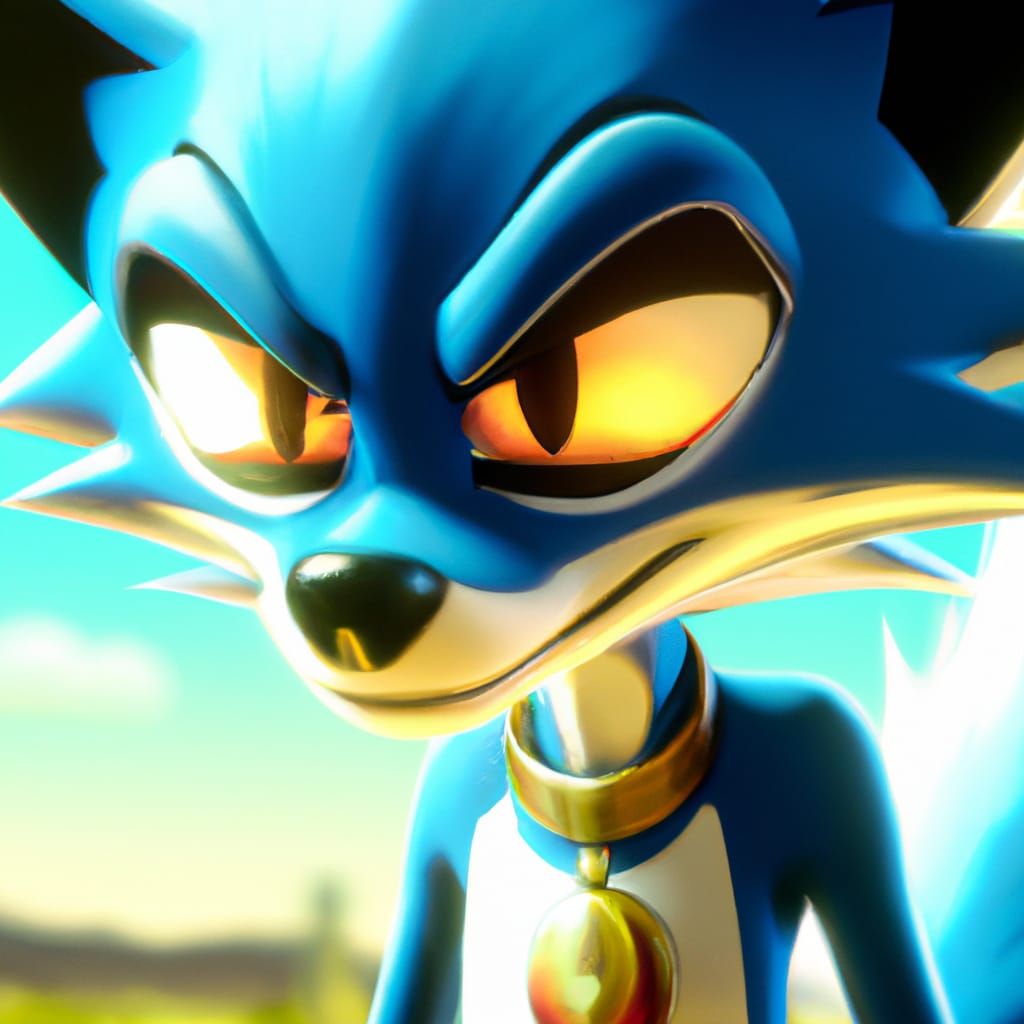 Tails Prower with Shy Expression, Digital Matte Painting