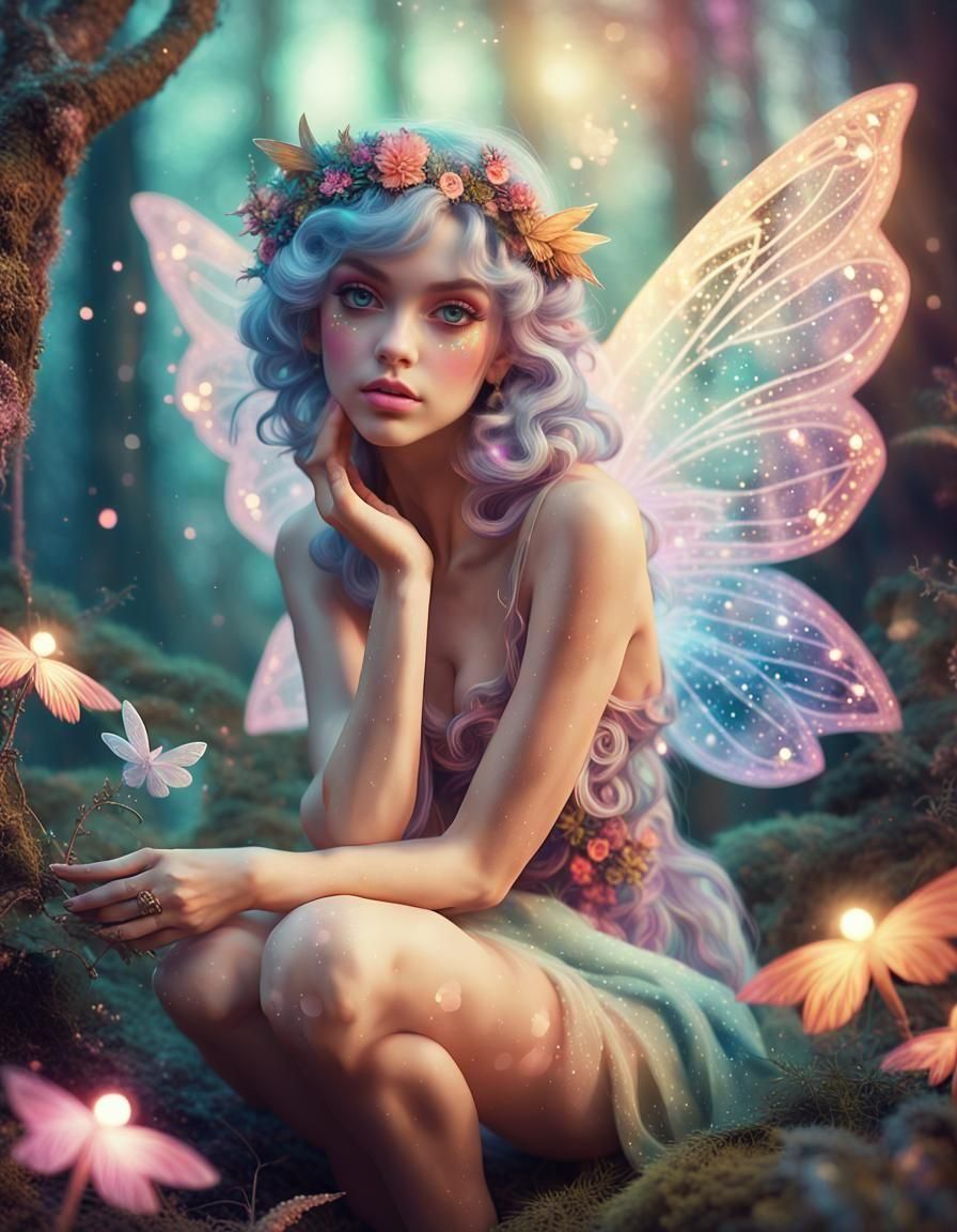 Bohemian Pixie Fairy with Aurora Lights