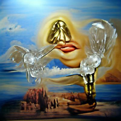 Surreal Angel with Crystal Light, Salvador Dali Style