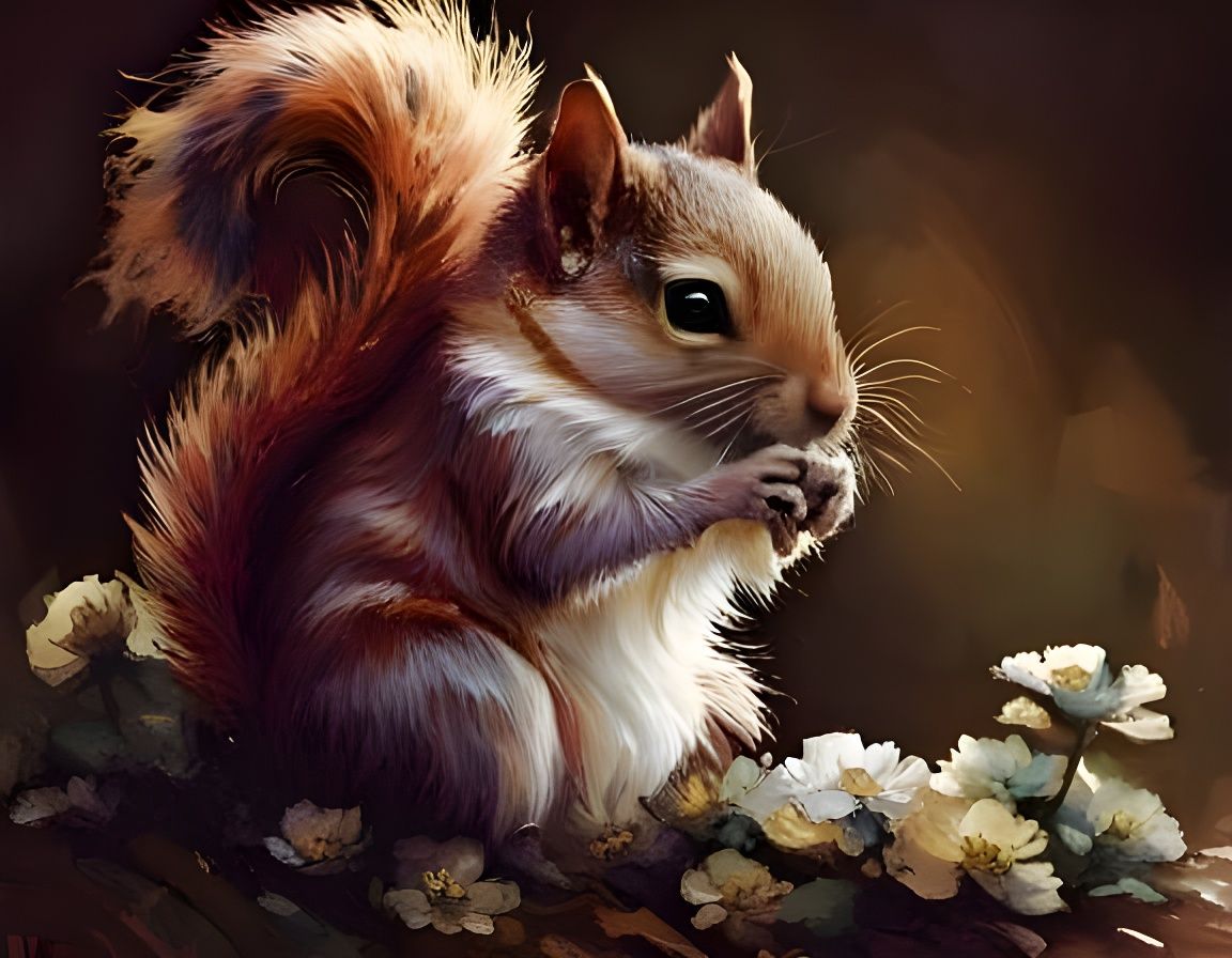 Blooming Feast - The Plump Squirrel