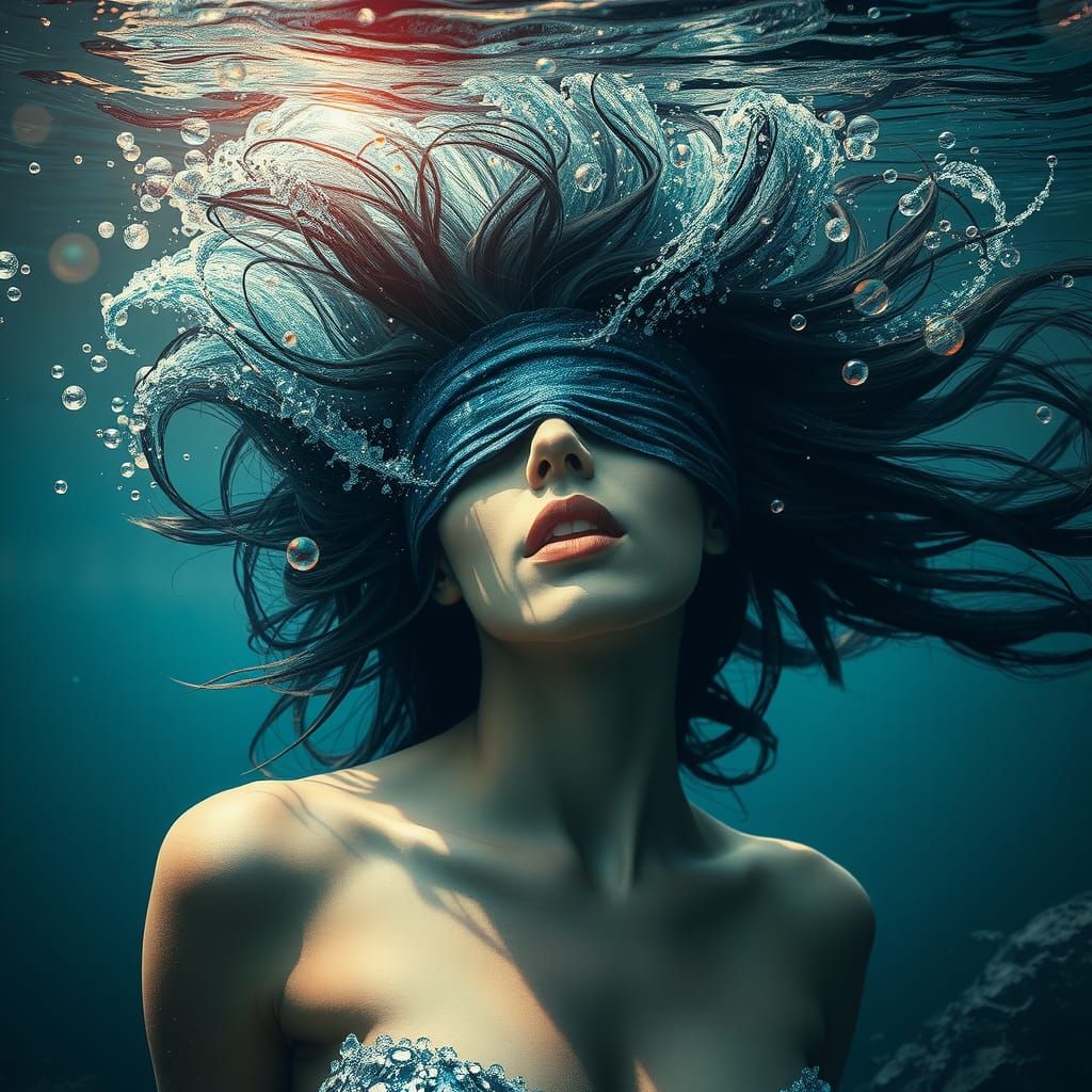 blindfolded underwater