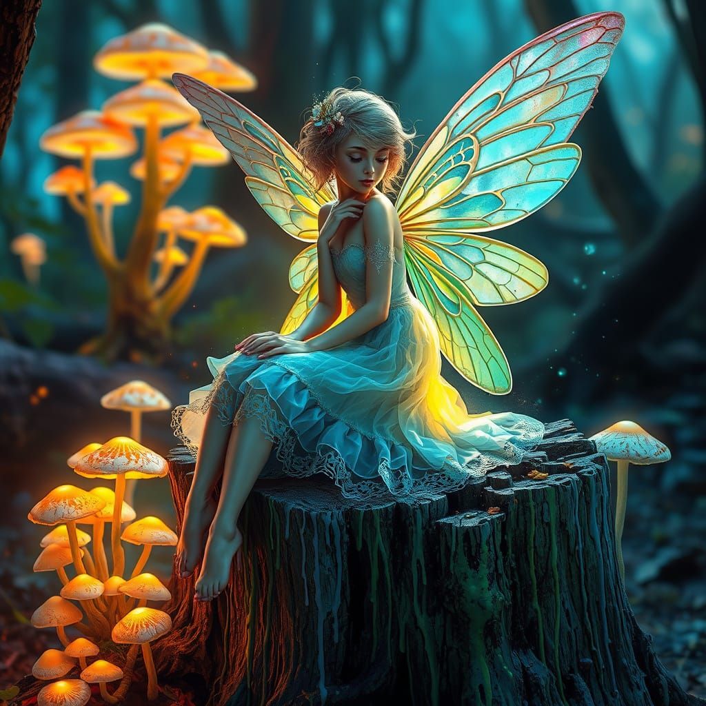 Futuristic Fairy in Ethereal Glow