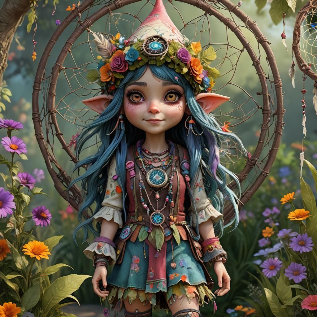 A cute Dreamcatcher Gnome Girl