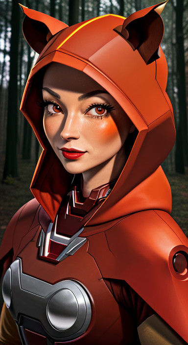 Cyberpunk Rhinoceros Enchantress in Iron Armor