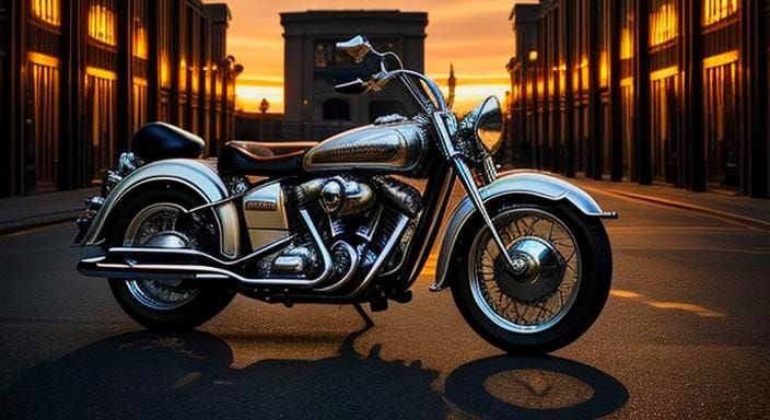 The Gulano Azienda di Motociclette "la Fantastica" in the Piazza di Lupi at sunset.