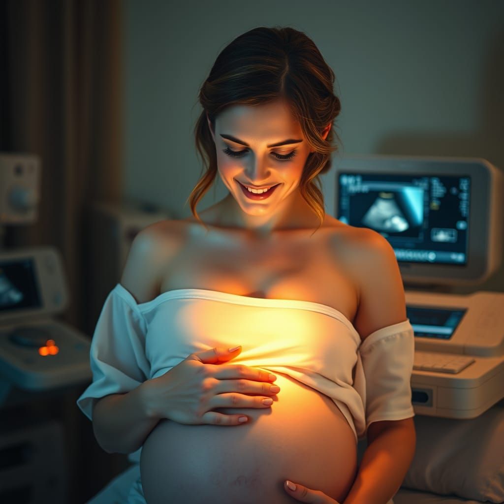 Emma Watson Radiantly Expectant, Cinematic Film Grain