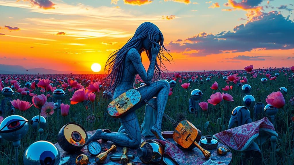 Surreal Sculpture Celebrating Strength and Resilience in Whi...