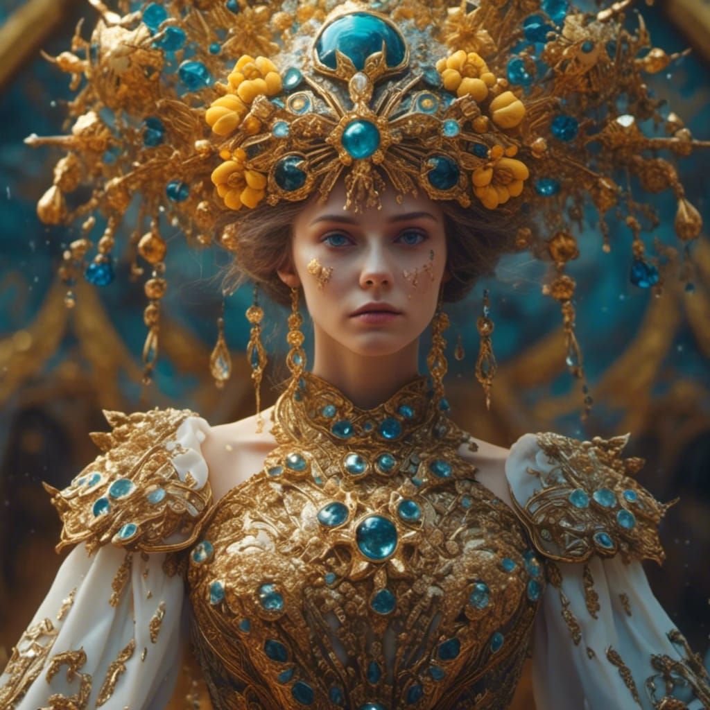 Ukrainian Woman in Detailed Fantasy Art Style