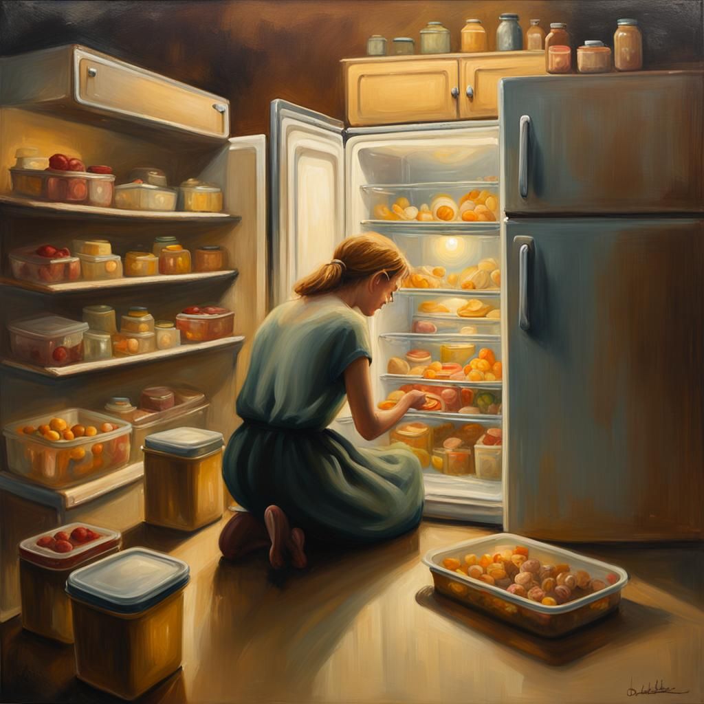 Longing Glance: Romantic Oil Painting in Dutch Masters Style